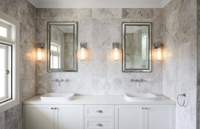 Custom bathroom of Greenwich house by Denby Dowling Interior Design